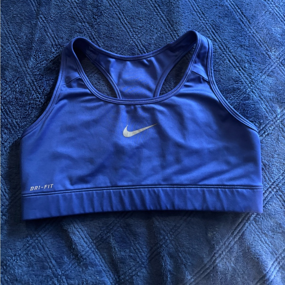 Women’s size S/M Nike blue and silver sports bra